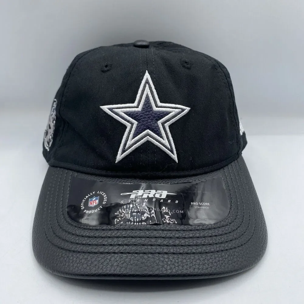 Dallas Cowboys Pro Standard Hat Men OSFA Black Leather Logo NFL Football NWT